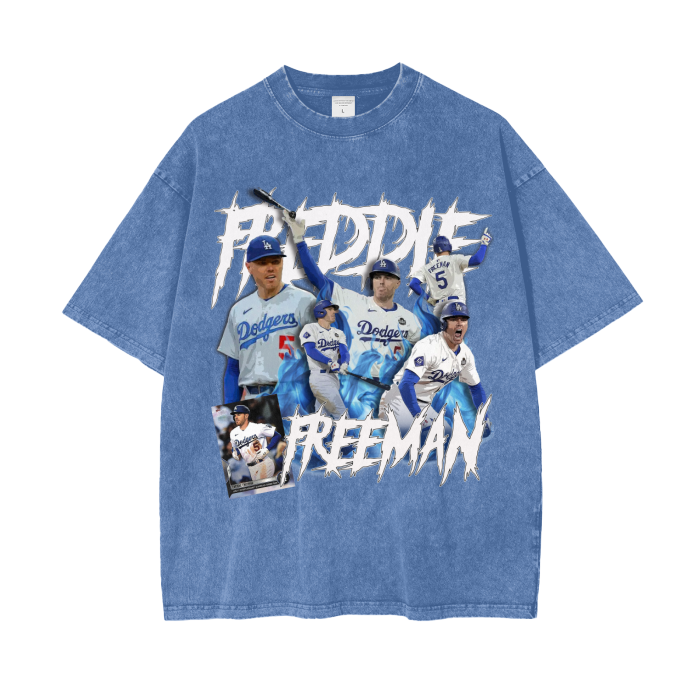 Freddie Freeman "MVP" Acid Wash Oversize T-Shirt - 250 GSM