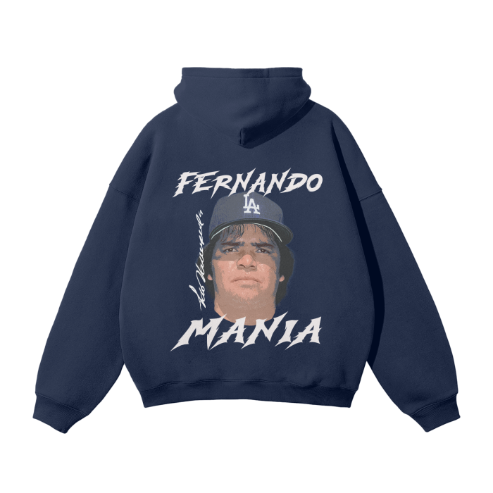 Fernando "mania" Valenzuela 34EVER   Streetwear Unisex Oversized Solid Color Fleece Hoodie