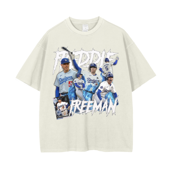 Freddie Freeman "MVP" Vintage Wash Drop Shoulder T-Shirt - 250 GSM