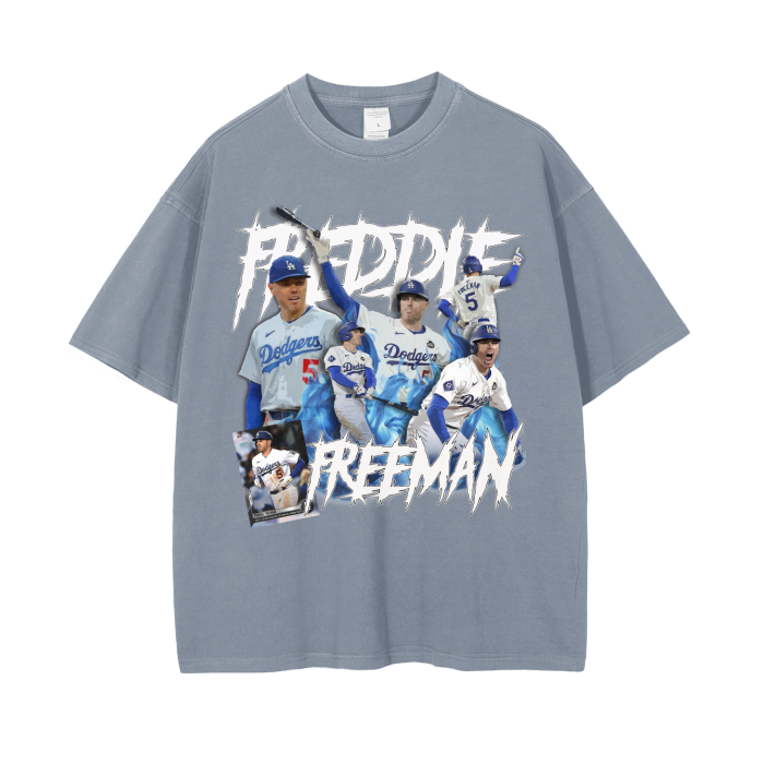 Freddie Freeman "MVP" Vintage Wash Drop Shoulder T-Shirt - 250 GSM