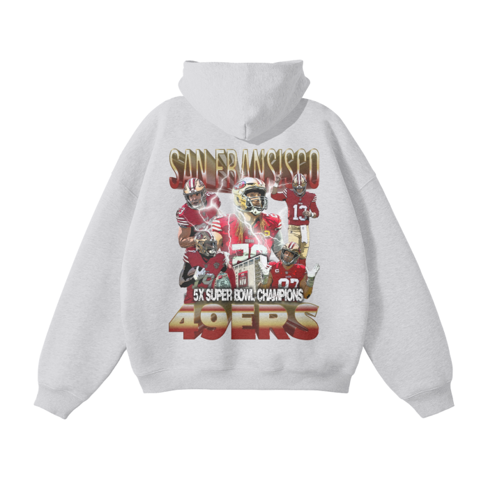 San Fransisco 49ers Streetwear Unisex Oversized Solid Color Fleece Hoodie