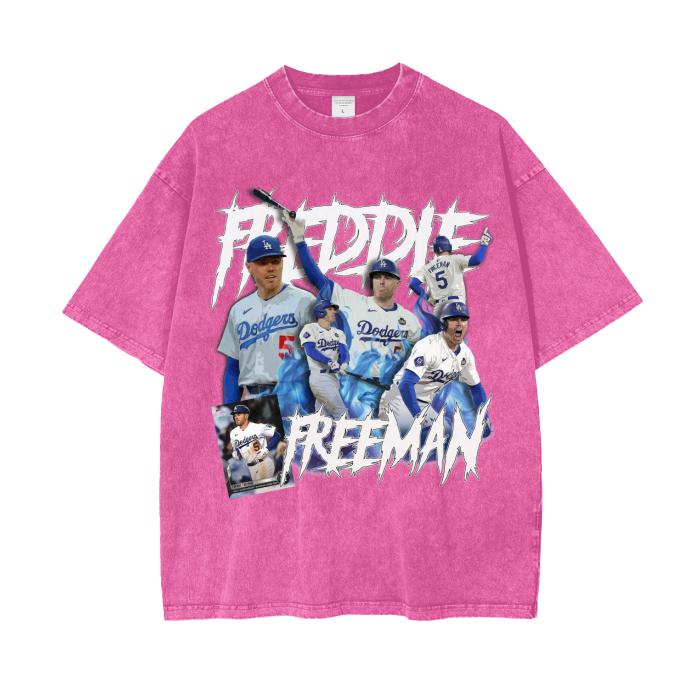 Freddie Freeman "MVP" Acid Wash Oversize T-Shirt - 250 GSM