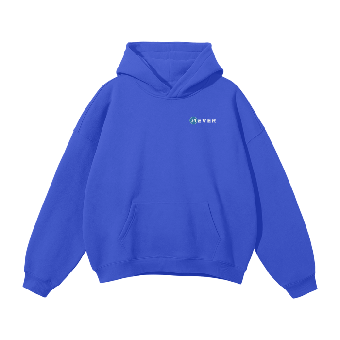 Fernando "mania" Valenzuela 34EVER   Streetwear Unisex Oversized Solid Color Fleece Hoodie