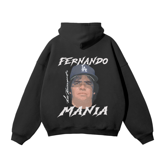 Fernando "mania" Valenzuela 34EVER   Streetwear Unisex Oversized Solid Color Fleece Hoodie