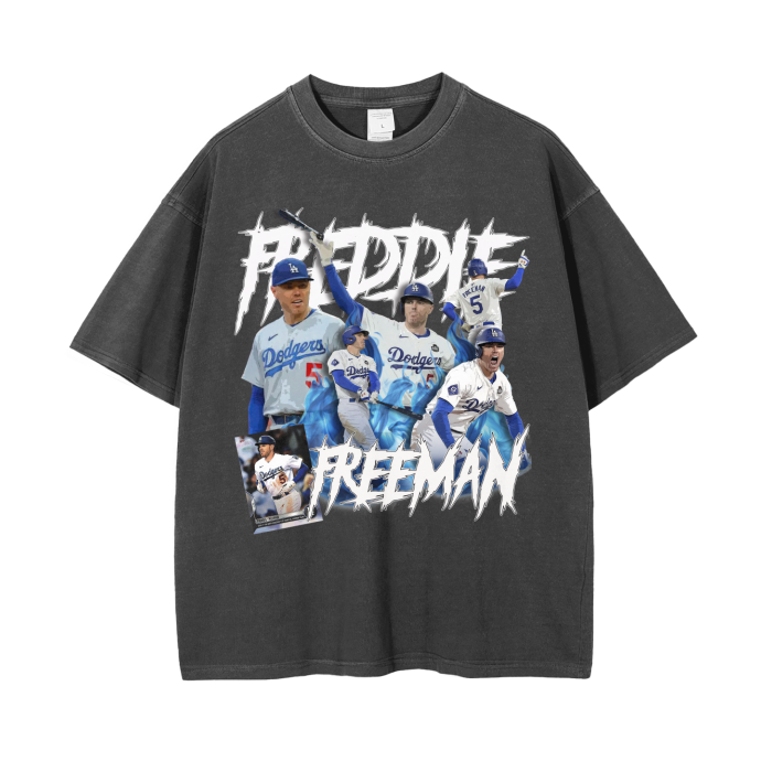 Freddie Freeman "MVP" Vintage Wash Drop Shoulder T-Shirt - 250 GSM