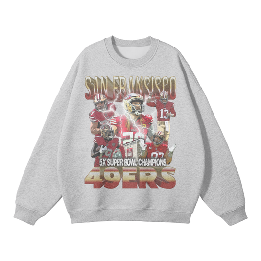 San Fransisco 49ers Streetwear Unisex Solid Color Fleece Pullover