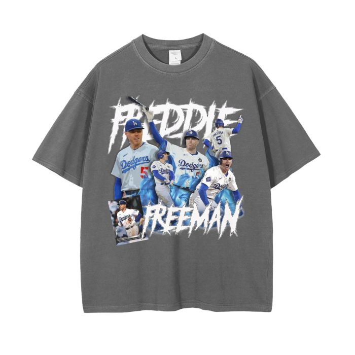 Freddie Freeman "MVP" Vintage Wash Drop Shoulder T-Shirt - 250 GSM