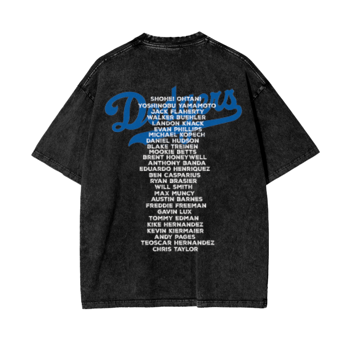 Dodgers NLCS Champions Acid Wash Oversize T-Shirt - 250 GSM