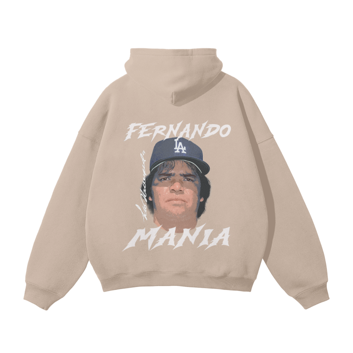 Fernando "mania" Valenzuela 34EVER   Streetwear Unisex Oversized Solid Color Fleece Hoodie