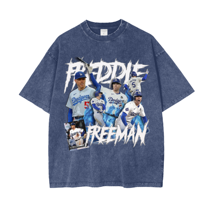 Freddie Freeman "MVP" Acid Wash Oversize T-Shirt - 250 GSM