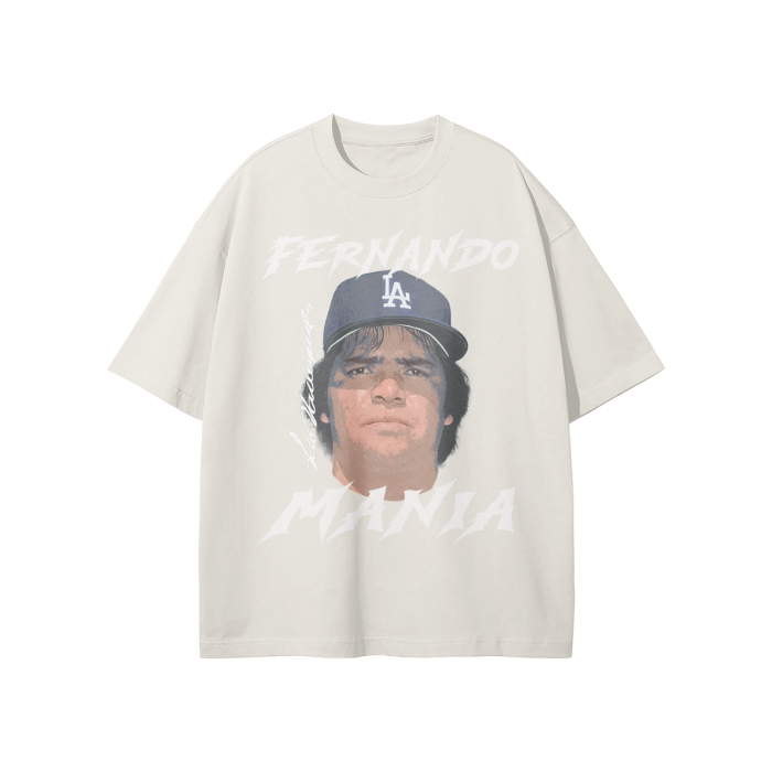 Fernando "Mania" Valenzuela 34EVER Streetwear Unisex Earth Tone Heavyweight Loose Fit FOG T-Shirt