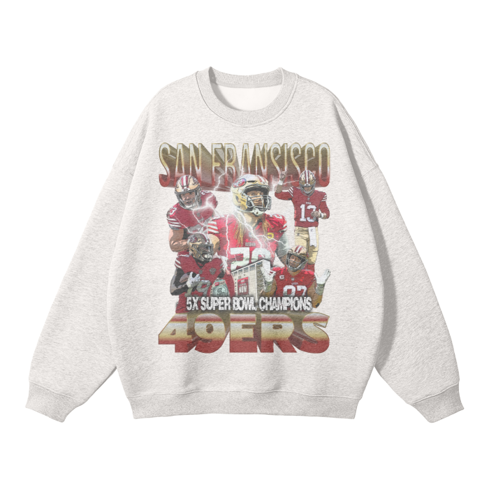 San Fransisco 49ers Streetwear Unisex Solid Color Fleece Pullover